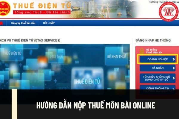 thuế môn bài online thuế môn bài online