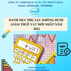 Danh mục phụ lục không được giảm thuế VAT mới nhất năm 2022