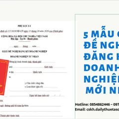 5 mẫu giấy đề nghị đăng ký doanh nghiệp mới nhất