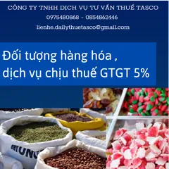 Các loại hàng hóa, dịch vụ chịu thuế GTGT thuế suất 5%