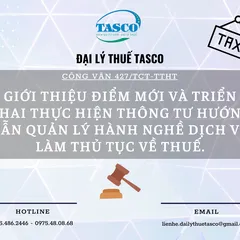 Công văn 427/TCT-TTHT giới thiệu điểm mới và triển khai thực hiện Thông tư hướng dẫn quản lý hành nghề dịch vụ làm thủ tục về thuế