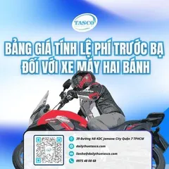 Bảng giá tính lệ phí trước bạ đối với xe máy hai bánh mới nhất?