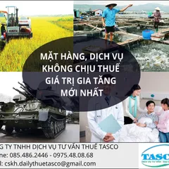 CÁC LOẠI HÀNG HÓA, DỊCH VỤ KHÔNG CHỊU THUẾ GTGT MỚI NHẤT