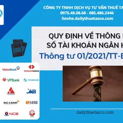 Quy định về thông báo tài khoản ngân hàng theo Thông tư số 01/2021/TT-BKHĐT