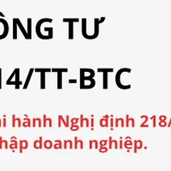 THÔNG TƯ 78/2014/TT-BTC HƯỚNG DẪN THI HÀNH NGHỊ ĐỊNH 218/2013/NĐ-CP VỀ THUẾ THU NHẬP DOANH NGHIỆP