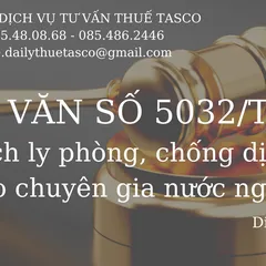 Công văn 5032/TCT-CS về chi phí cách ly phòng chống dịch covid của chuyên gia nước ngoài