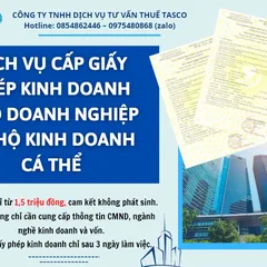 Business license registration from only 1.5 million VND - Commitment to not incur any costs