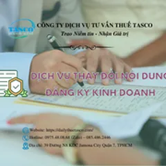 Dịch vụ thay đổi nội dung đăng ký kinh doanh