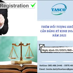 Thêm đối tượng không cần đăng ký kinh doanh từ năm 2021