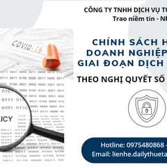 Chính sách hỗ trợ doanh nghiệp bị ảnh hưởng bởi đại dịch Covid 19