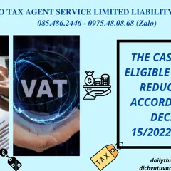 THE CASES NOT ELIGIBLE FOR VAT REDUCTION ACCORDING TO DECREE 15/2022/ND-CP
