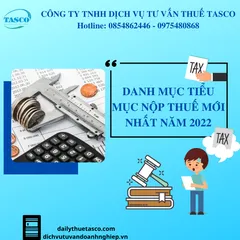 Danh mục tiểu mục nộp thuế mới nhất năm 2022