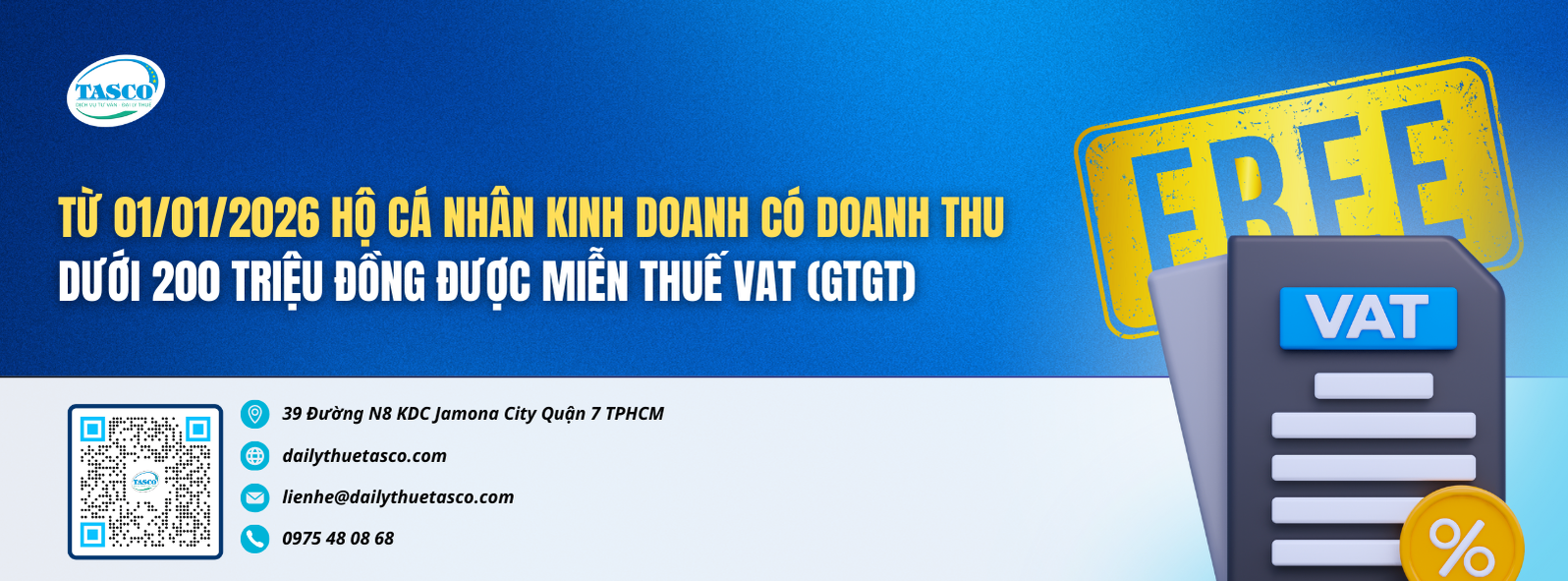 Từ 01/01/2026 hộ cá nhân kinh doanh có doanh thu dưới 200 triệu đồng được miễn thuế VAT (GTGT) Từ 01/01/2026 hộ cá nhân kinh doanh có doanh thu dưới 200 triệu đồng được miễn thuế VAT (GTGT)