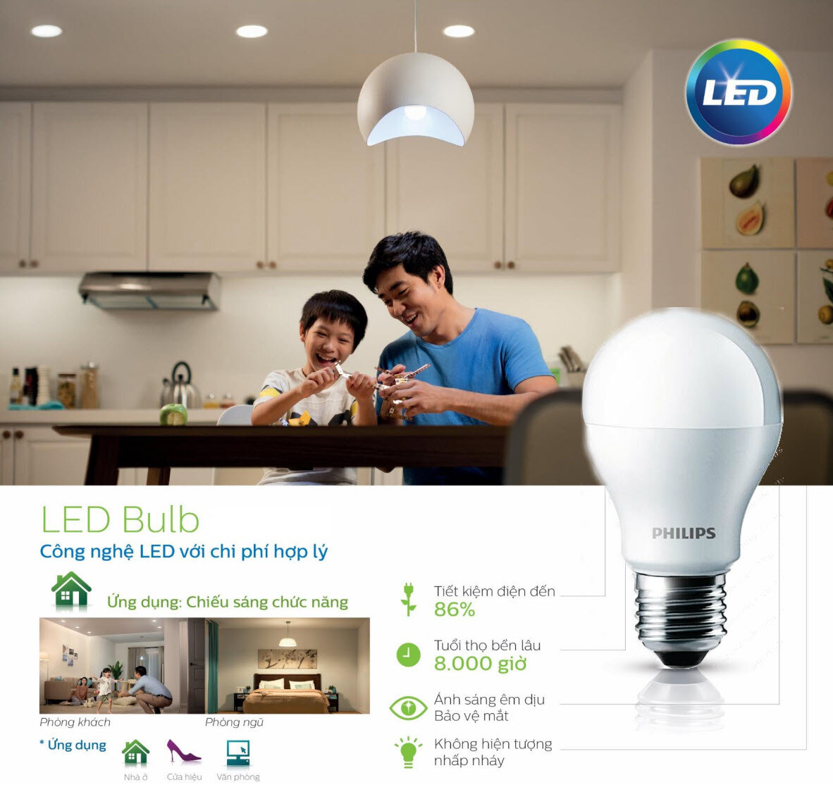 Bóng đèn Led Bulb Philips My Care 12W E27 A60 Bóng đèn Led Bulb Philips My Care 12W E27 A60