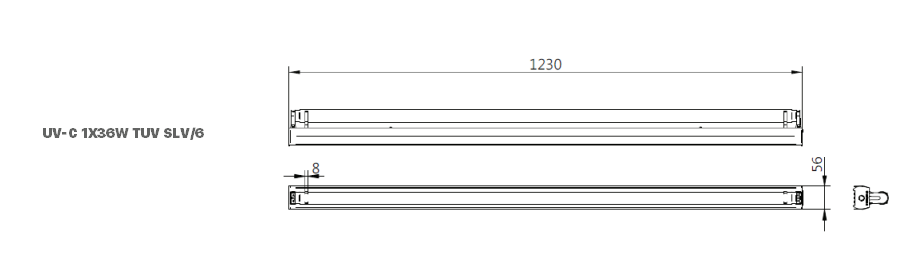 Bộ máng đèn diệt khuẩn khử trùng tia cực tím UV-C Philips đơn 1m2 1xTUV 36W SLV/6  Bộ máng đèn diệt khuẩn khử trùng tia cực tím UV-C Philips đơn 1m2 1xTUV 36W SLV/6