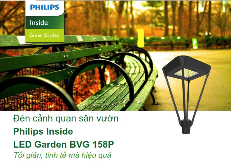Đèn LED chiếu sáng đường phố cảnh quan sân vườn Philips Inside BVG 158P Đèn LED chiếu sáng đường phố cảnh quan sân vườn Philips Inside BVG 158P