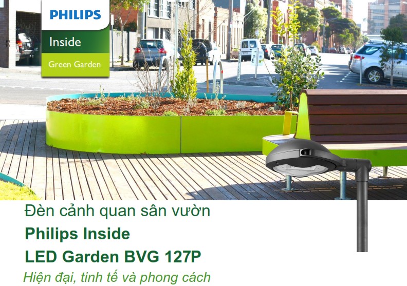 Đèn LED chiếu sáng đường phố cảnh quan sân vườn Philips Inside BVG 127P Đèn LED chiếu sáng đường phố cảnh quan sân vườn Philips Inside BVG 127P