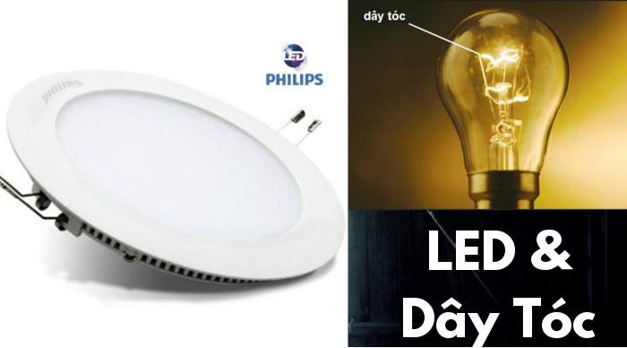So sánh giữa đèn LED âm trần Phiplips và đèn dây tóc So sánh giữa đèn LED âm trần Phiplips và đèn dây tóc
