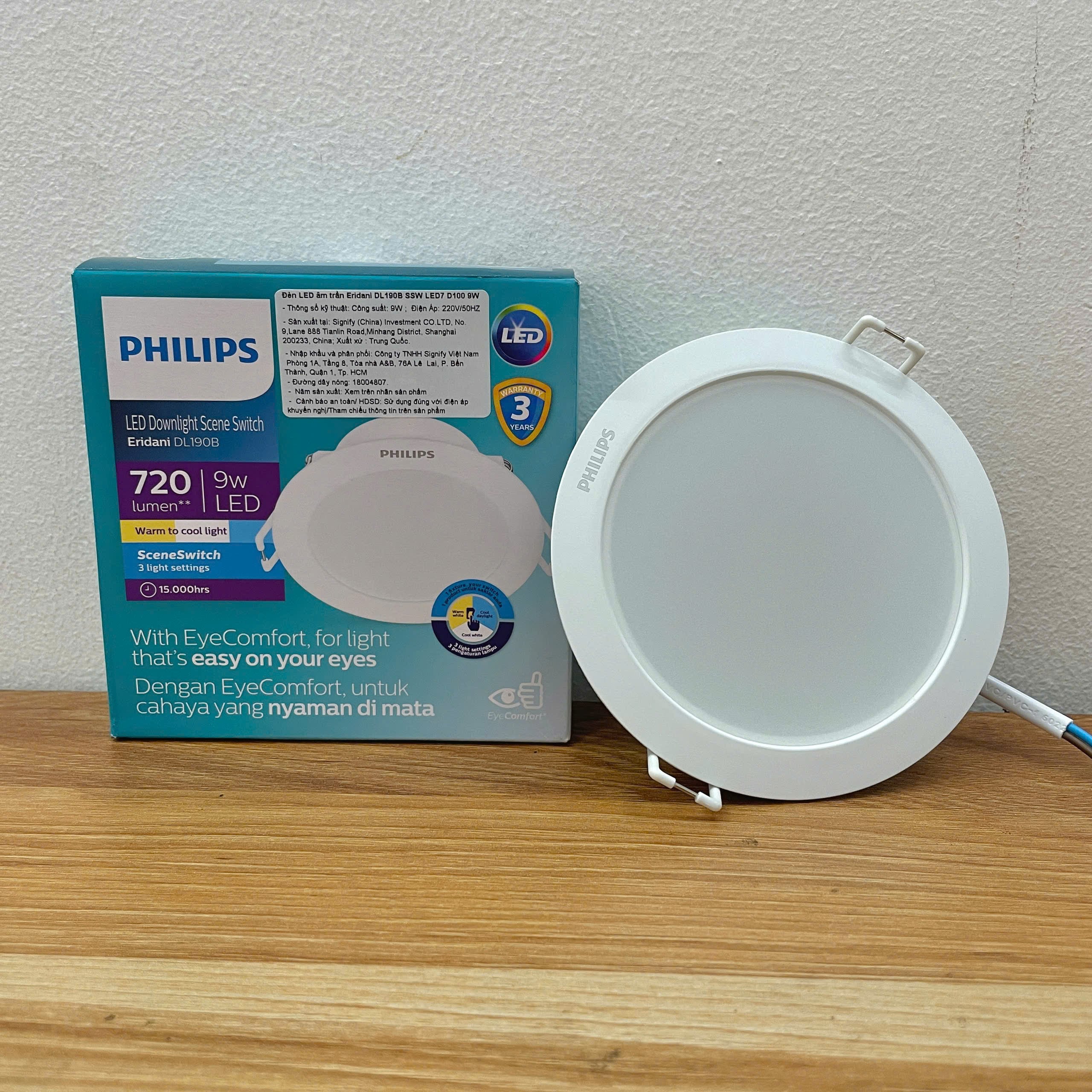 Thông số kỹ thuật của Đèn downlight âm trần đổi màu Led Philips Eridani
