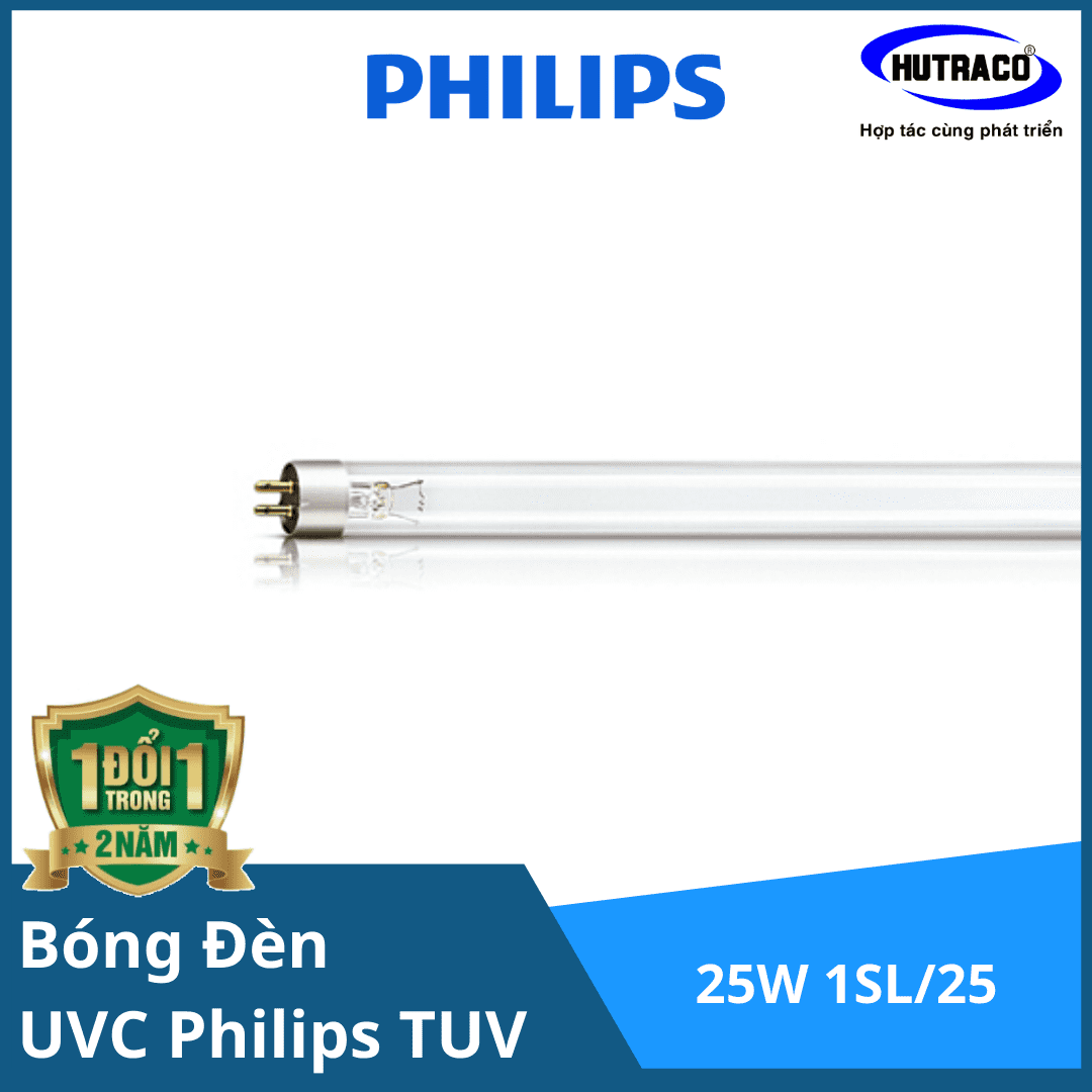 Bóng đèn tia cực tim diệt khuẩn khử trùng UVC  Philips TUV 25W 1SL/25
