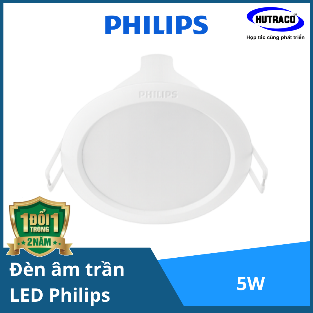 2 Bộ Đèn Downlight Âm Trần LED Philips 5W D100