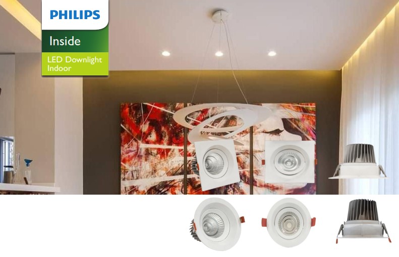 Đèn Downlight âm trần LED Philips Inside chiếu sáng trong nhà 6058X Đèn Downlight âm trần LED Philips Inside chiếu sáng trong nhà 6058X