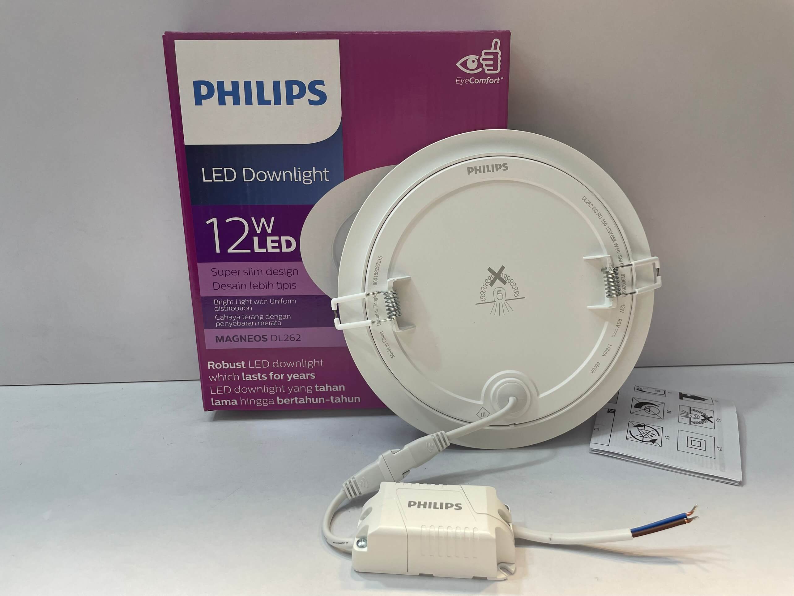 Đèn Downlight âm trần Led Philips siêu mỏng DL262 EC RD D150 12W 3000K W HV SNI 02
