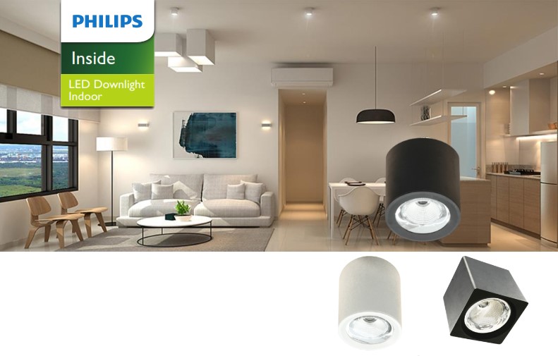 Đèn downlight LED gắn nổi Philips Inside Surface chiếu sáng trong nhà 6138x Đèn downlight LED gắn nổi Philips Inside Surface chiếu sáng trong nhà 6138x