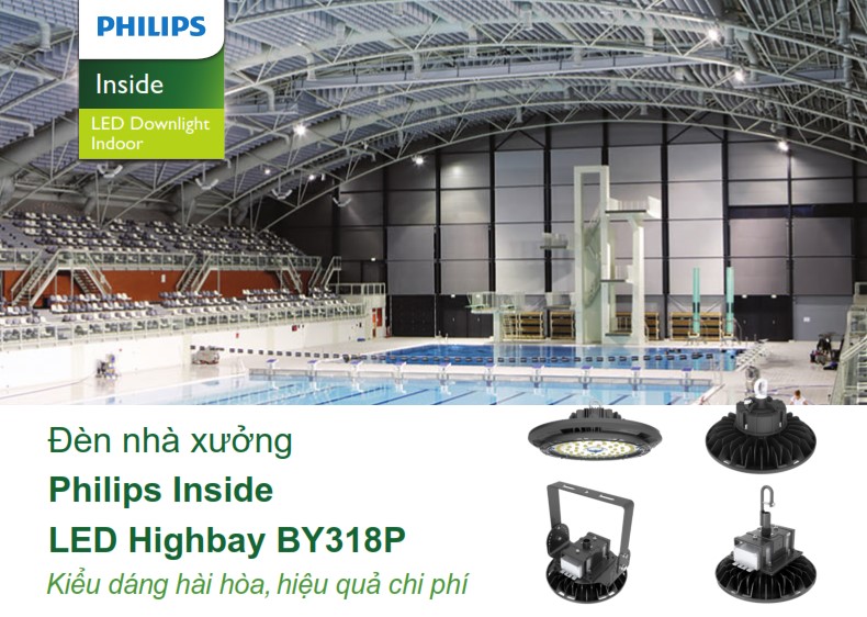 Đèn Highbay LED chiếu sáng nhà xưởng Philips Inside BY318P UFO Đèn Highbay LED chiếu sáng nhà xưởng Philips Inside BY318P UFO