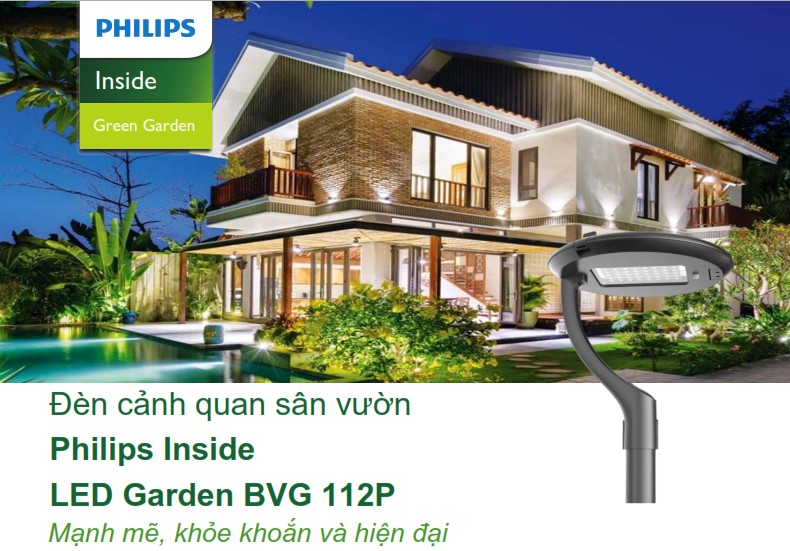 Đèn LED chiếu sáng đường phố cảnh quan sân vườn Philips Inside BVG 112P Đèn LED chiếu sáng đường phố cảnh quan sân vườn Philips Inside BVG 112P