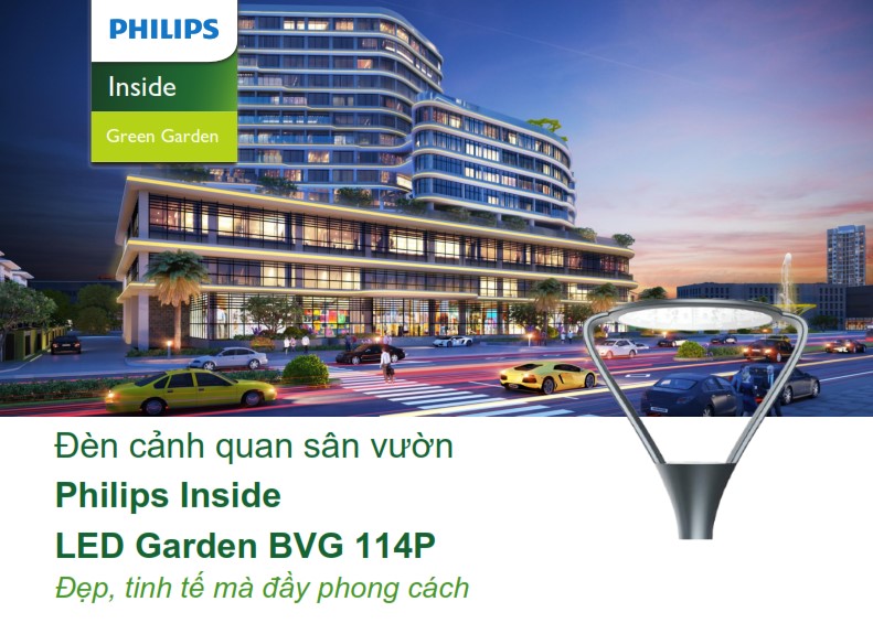 Đèn LED chiếu sáng đường phố cảnh quan sân vườn Philips Inside BVG 114P Đèn LED chiếu sáng đường phố cảnh quan sân vườn Philips Inside BVG 114P