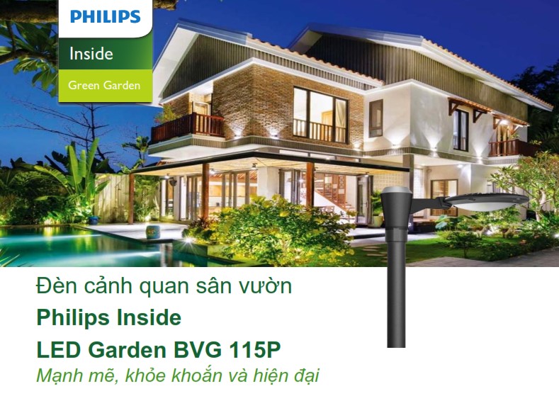 Đèn LED chiếu sáng đường phố cảnh quan sân vườn Philips Inside BVG 115P Đèn LED chiếu sáng đường phố cảnh quan sân vườn Philips Inside BVG 115P