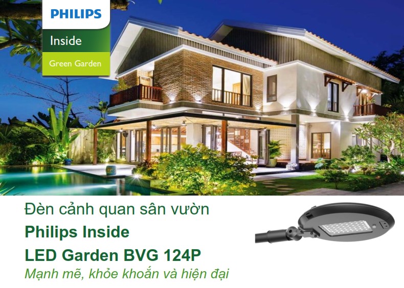 Đèn LED chiếu sáng đường phố cảnh quan sân vườn Philips Inside BVG 124P Đèn LED chiếu sáng đường phố cảnh quan sân vườn Philips Inside BVG 124P