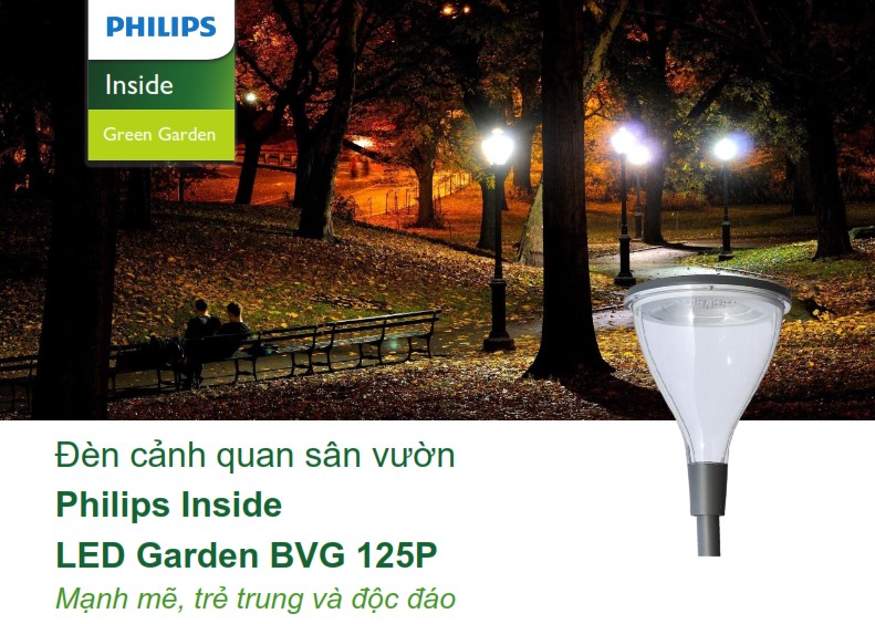 Đèn LED chiếu sáng đường phố cảnh quan sân vườn Philips Inside BVG 125P Đèn LED chiếu sáng đường phố cảnh quan sân vườn Philips Inside BVG 125P