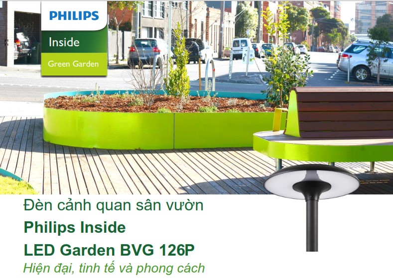 Đèn LED chiếu sáng đường phố cảnh quan sân vườn Philips Inside BVG 126P Đèn LED chiếu sáng đường phố cảnh quan sân vườn Philips Inside BVG 126P