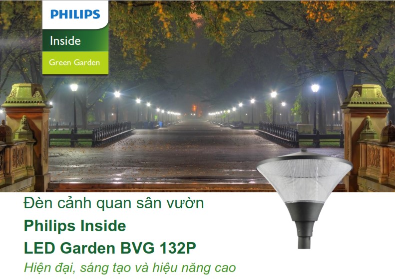 Đèn LED chiếu sáng đường phố cảnh quan sân vườn Philips Inside BVG 132P Đèn LED chiếu sáng đường phố cảnh quan sân vườn Philips Inside BVG 132P