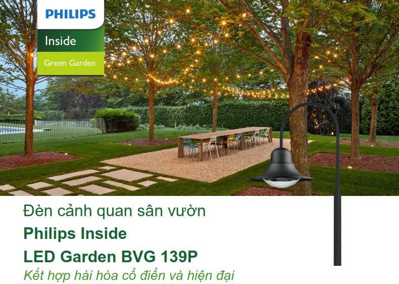 Đèn LED chiếu sáng đường phố cảnh quan sân vườn Philips Inside BVG 139P Đèn LED chiếu sáng đường phố cảnh quan sân vườn Philips Inside BVG 139P
