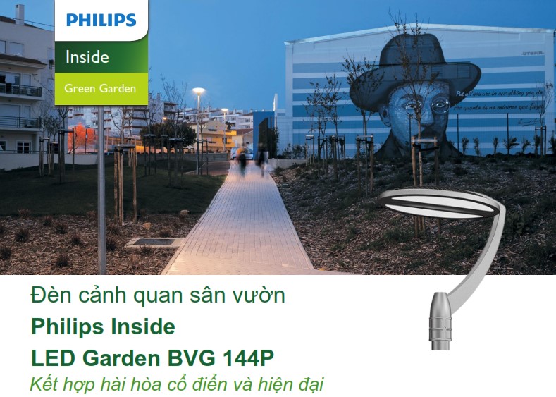Đèn LED chiếu sáng đường phố cảnh quan sân vườn Philips Inside BVG 144P Đèn LED chiếu sáng đường phố cảnh quan sân vườn Philips Inside BVG 144P