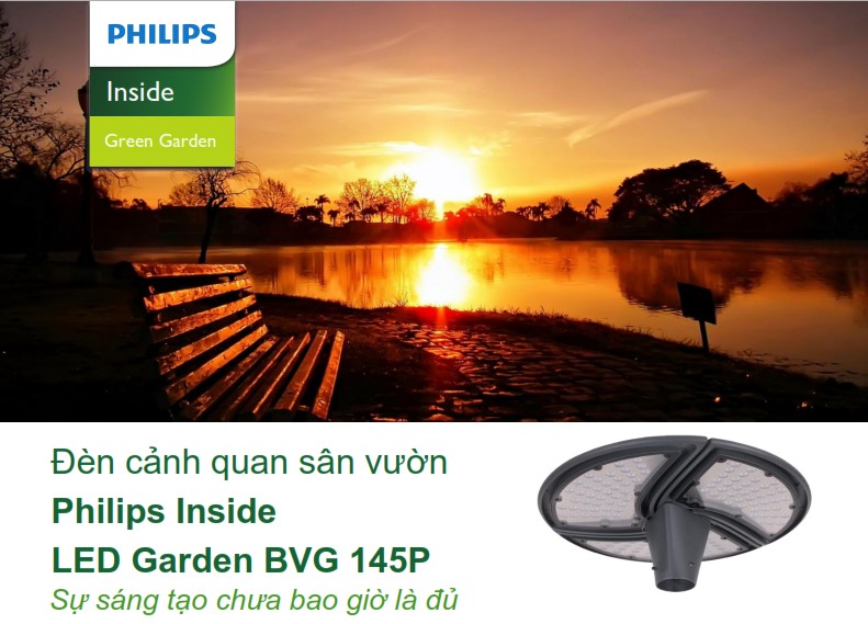 Đèn LED chiếu sáng đường phố cảnh quan sân vườn Philips Inside BVG 145P Đèn LED chiếu sáng đường phố cảnh quan sân vườn Philips Inside BVG 145P