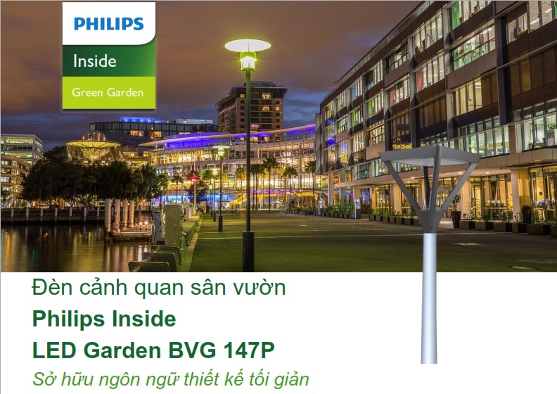 Đèn LED chiếu sáng đường phố cảnh quan sân vườn Philips Inside BVG 147P Đèn LED chiếu sáng đường phố cảnh quan sân vườn Philips Inside BVG 147P