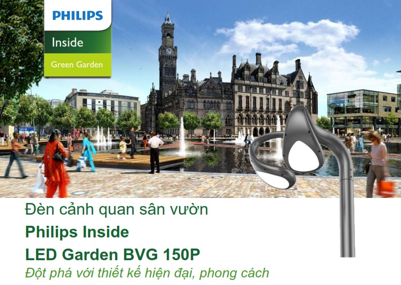 Đèn LED chiếu sáng đường phố cảnh quan sân vườn Philips Inside BVG 150P Đèn LED chiếu sáng đường phố cảnh quan sân vườn Philips Inside BVG 150P