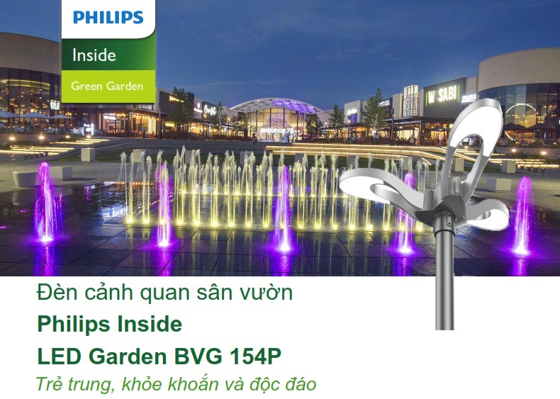 Đèn LED chiếu sáng đường phố cảnh quan sân vườn Philips Inside BVG 154P Đèn LED chiếu sáng đường phố cảnh quan sân vườn Philips Inside BVG 154P
