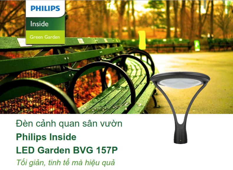 Đèn LED chiếu sáng đường phố cảnh quan sân vườn Philips Inside BVG 157P Đèn LED chiếu sáng đường phố cảnh quan sân vườn Philips Inside BVG 157P