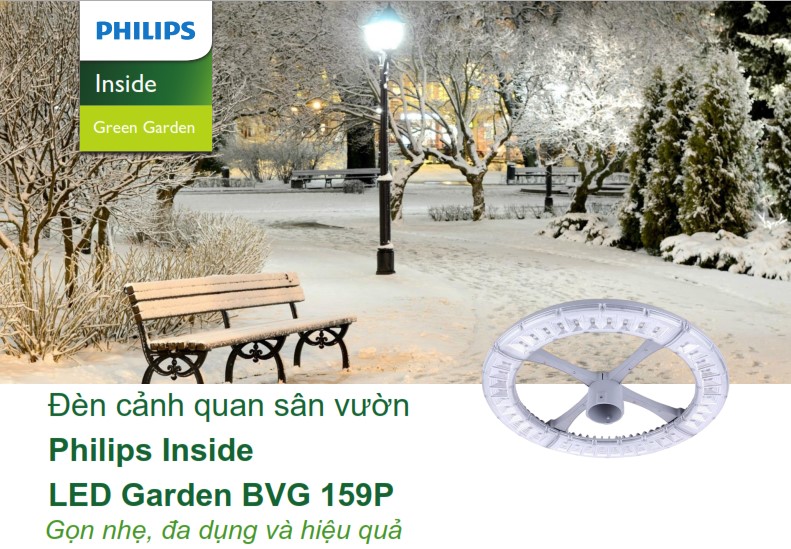 Đèn LED chiếu sáng đường phố cảnh quan sân vườn Philips Inside BVG 159P Đèn LED chiếu sáng đường phố cảnh quan sân vườn Philips Inside BVG 159P