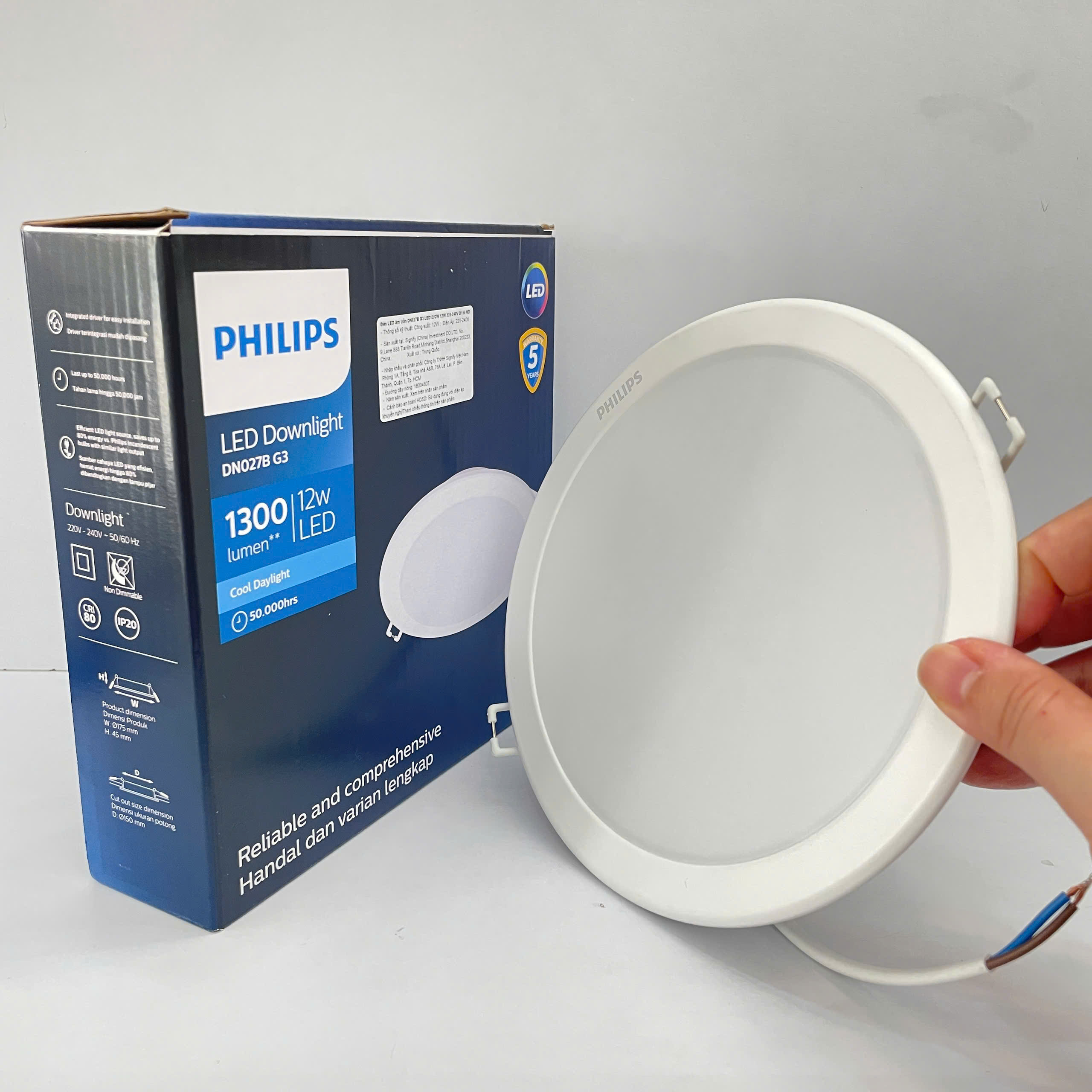 Thông số kỹ thuật của Đèn downlight âm trần Led Philips DN027B G3