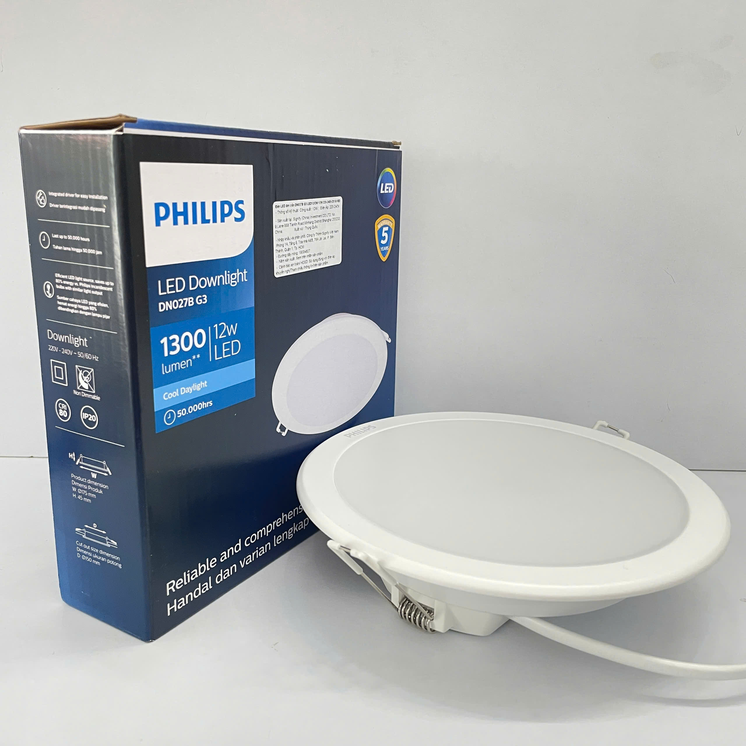 Thiết kế tối giản của Đèn downlight âm trần Led Philips DN027B G3