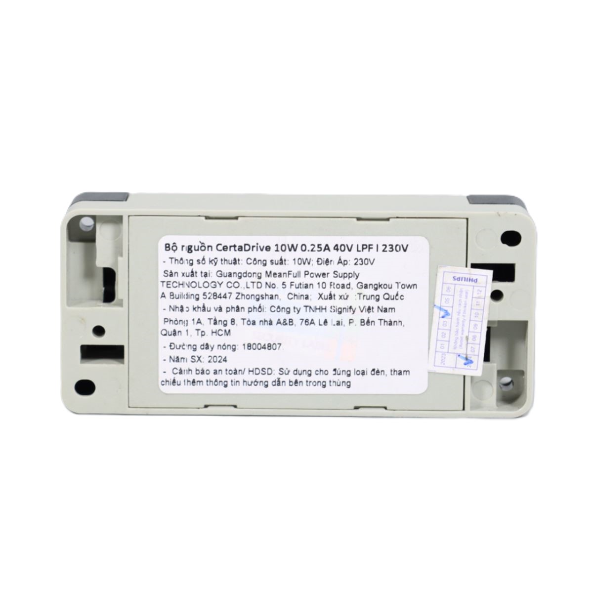 Thông số kỹ thuật của bộ nguồn Philips CertaDrive 10W