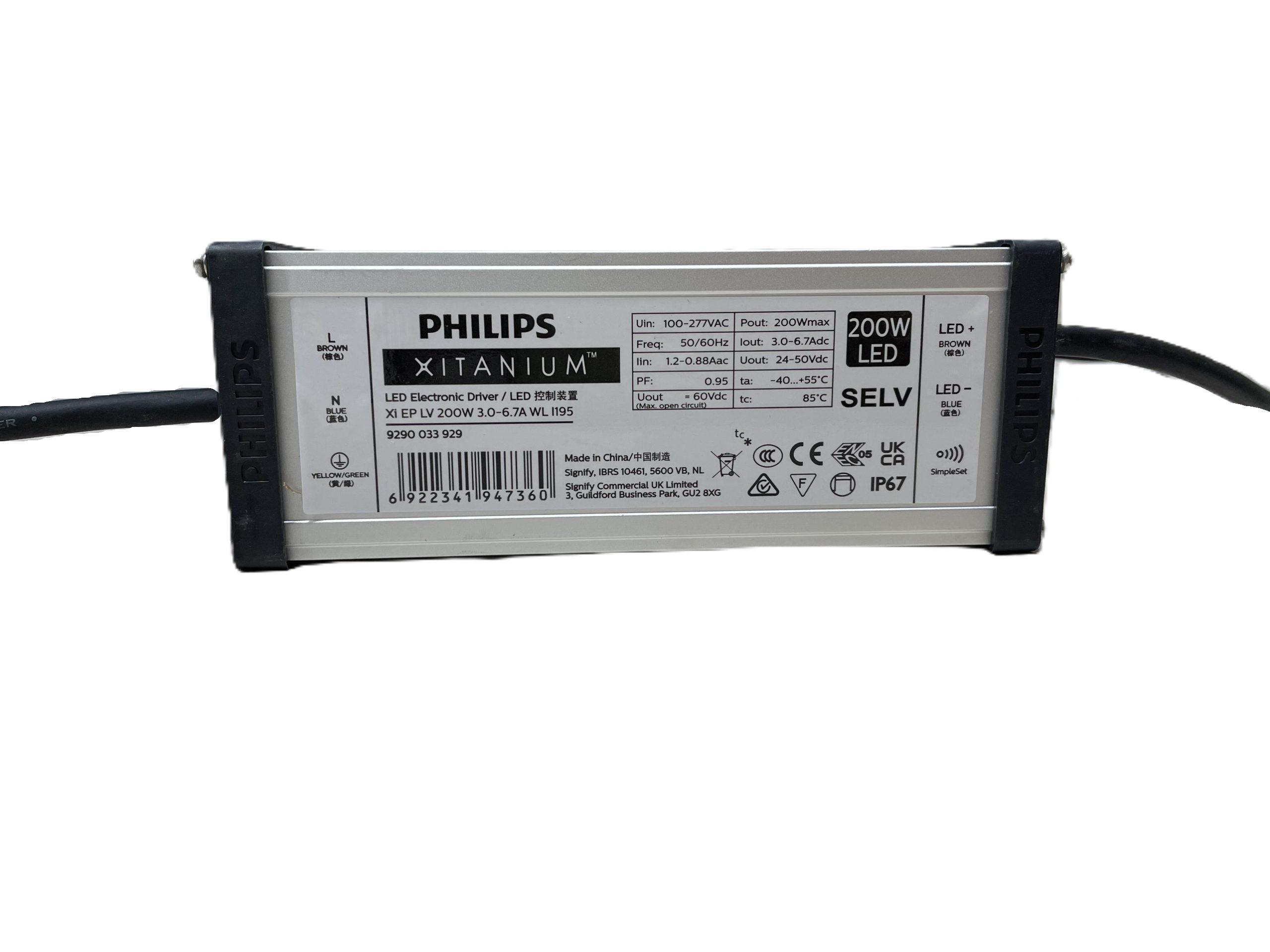 Thông số kỹ thuật của Driver Led Philips Xitanium 200W