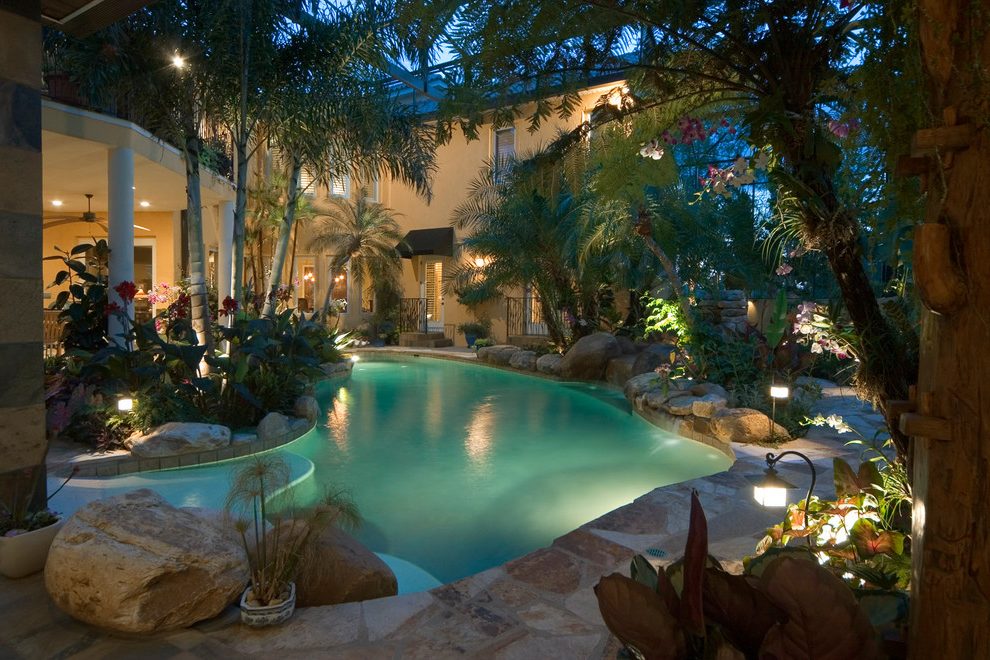 Sự kết hợp giữa cảnh quan và đèn chiếu sáng Sự kết hợp giữa cảnh quan và đèn chiếu sáng