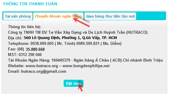 Thanh toán bằng hình thức chuyển khoản Thanh toán bằng hình thức chuyển khoản